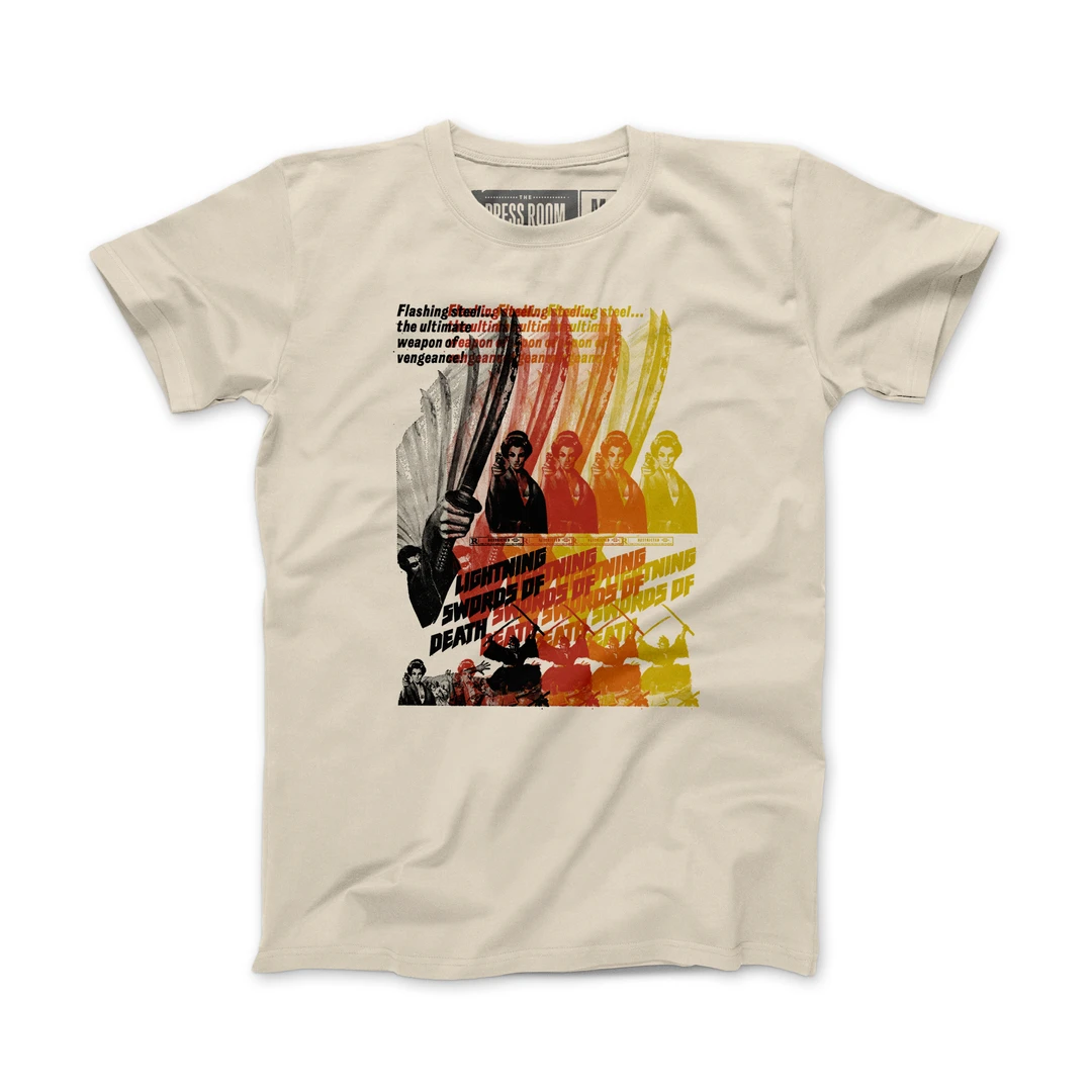 The Press Room Lightning Swords Of Death Vintage Ad Block T-Shirt Apparel 1 The Press Room Lightning Swords Of Death Vintage Ad Block T-Shirt Apparel