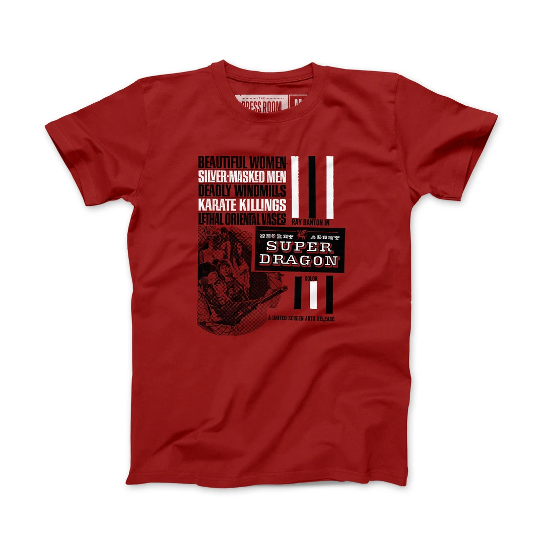 The Press Room Secret Agent Super Dragon Vintage Ad Block T-Shirt The Press Room Secret Agent Super Dragon Vintage Ad Block T-Shirt