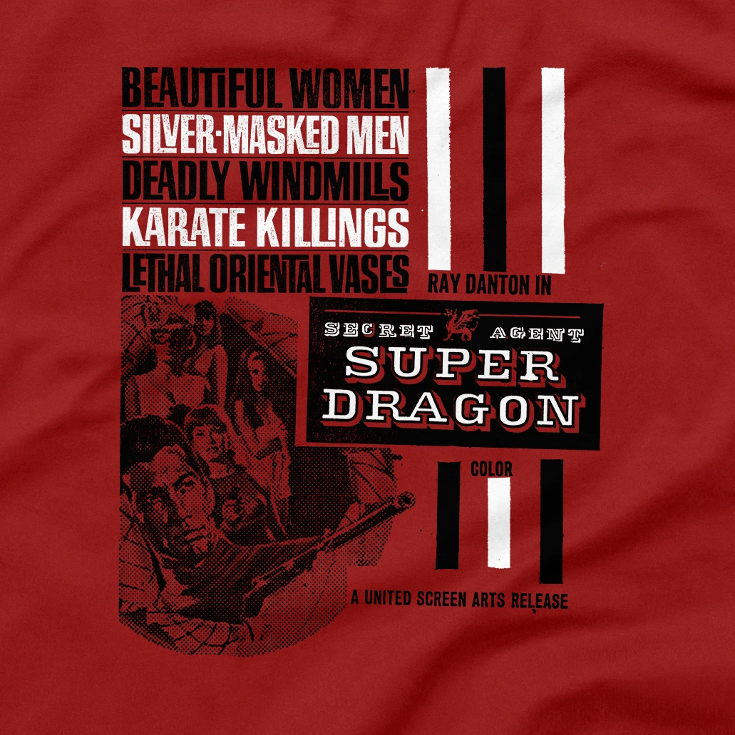 The Press Room Secret Agent Super Dragon Vintage Ad Block T-Shirt The Press Room Secret Agent Super Dragon Vintage Ad Block T-Shirt
