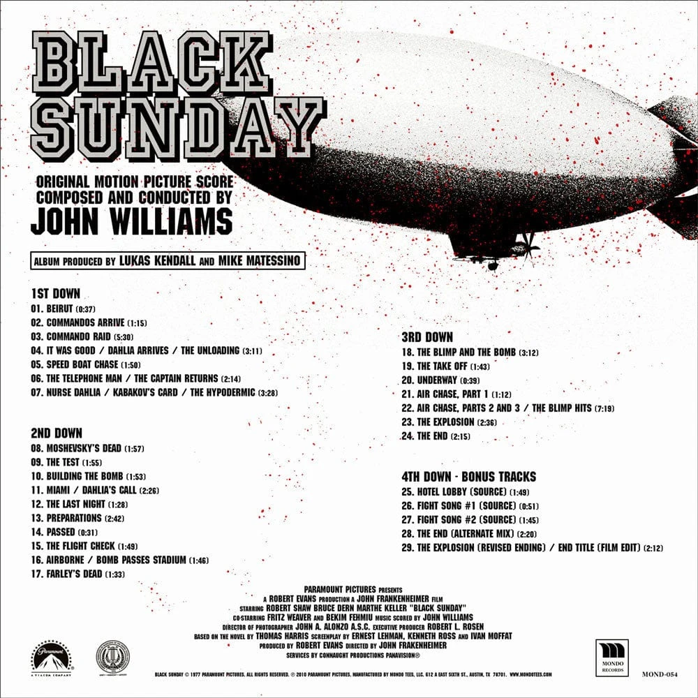 John Williams Black Sunday Original Motion Picture Soundtrack 2XLP 5 John Williams Black Sunday Original Motion Picture Soundtrack 2XLP