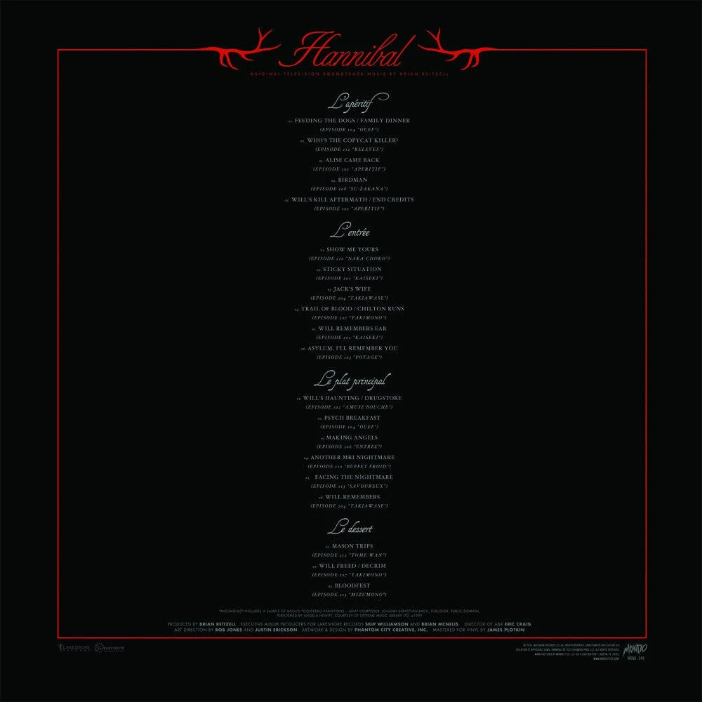 Brian Reitzell Hannibal – Original Television Soundtrack 2XLP Music Brian Reitzell Hannibal – Original Television Soundtrack 2XLP Music