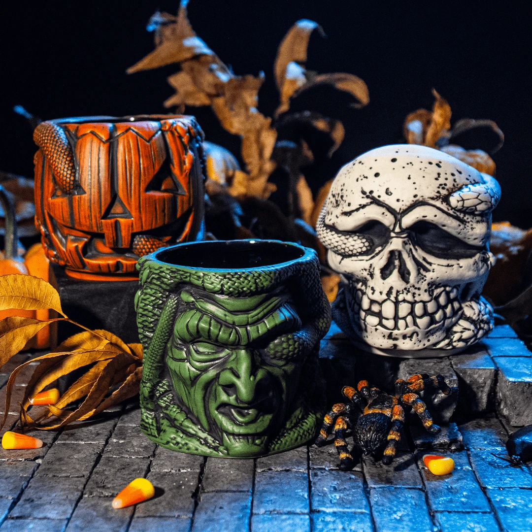 Mondo Tikis Halloween III: Season Of The Witch - Stacking Tiki Mug Set Mondo Tikis Halloween III: Season Of The Witch - Stacking Tiki Mug Set