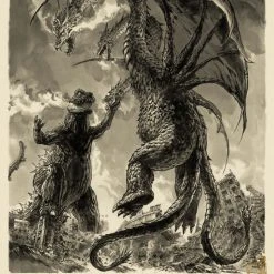 Kim Jung Gi Ghidorah, The Three-Headed Monster Variant Poster Posters