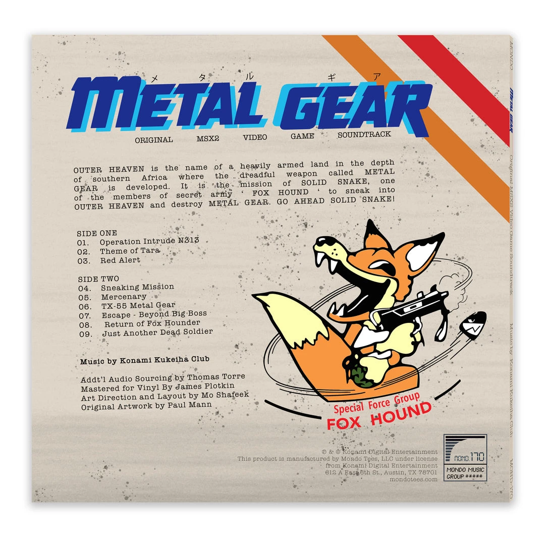 Konami Kukeiha Club Metal Gear – Original MSX2 Video Game Soundtrack 10" 3 Konami Kukeiha Club Metal Gear – Original MSX2 Video Game Soundtrack 10"
