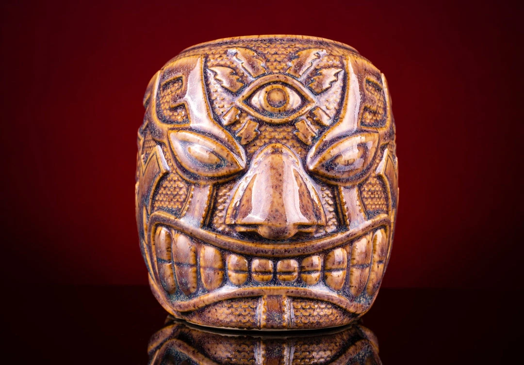 Mike Bonanno Tikis El Ojo Fantastico Tiki Mug - El Heroe Mugullado Variant 9 Mike Bonanno Tikis El Ojo Fantastico Tiki Mug - El Heroe Mugullado Variant
