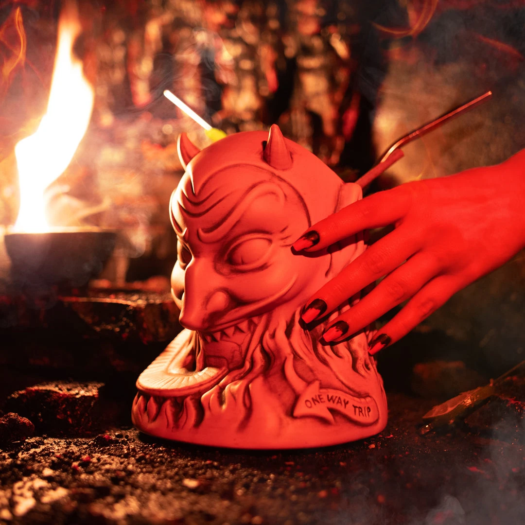 Doug P'Gosh Tikis Ol' Scratch Designer Series Tiki Mug - Orange 7 Doug P'Gosh Tikis Ol' Scratch Designer Series Tiki Mug - Orange